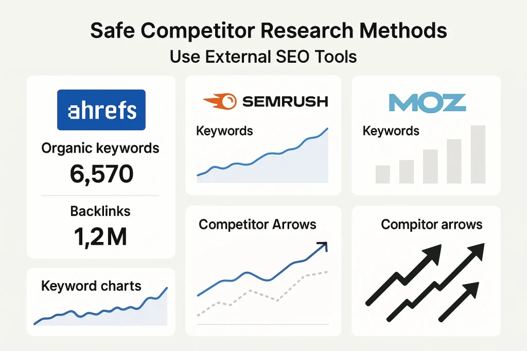 Image showing safe and legal competitor analysis methods outside Google Search Console.
