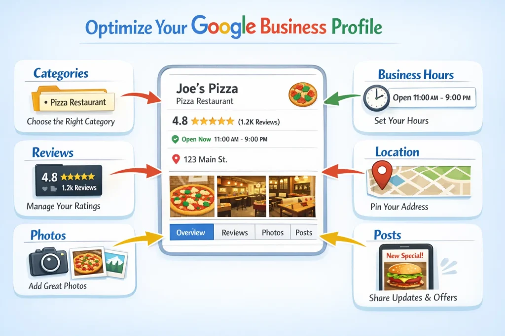 Google Business Profile optimization factors for local SEO success