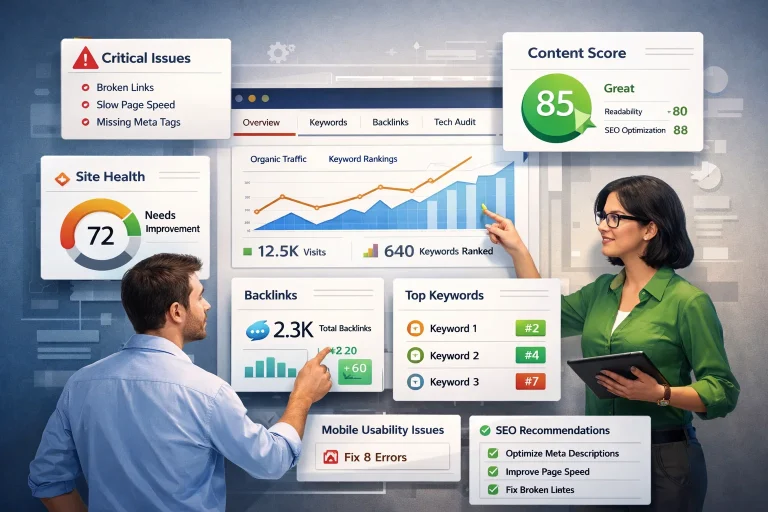 professional SEO audit services analyzing website performance and rankings