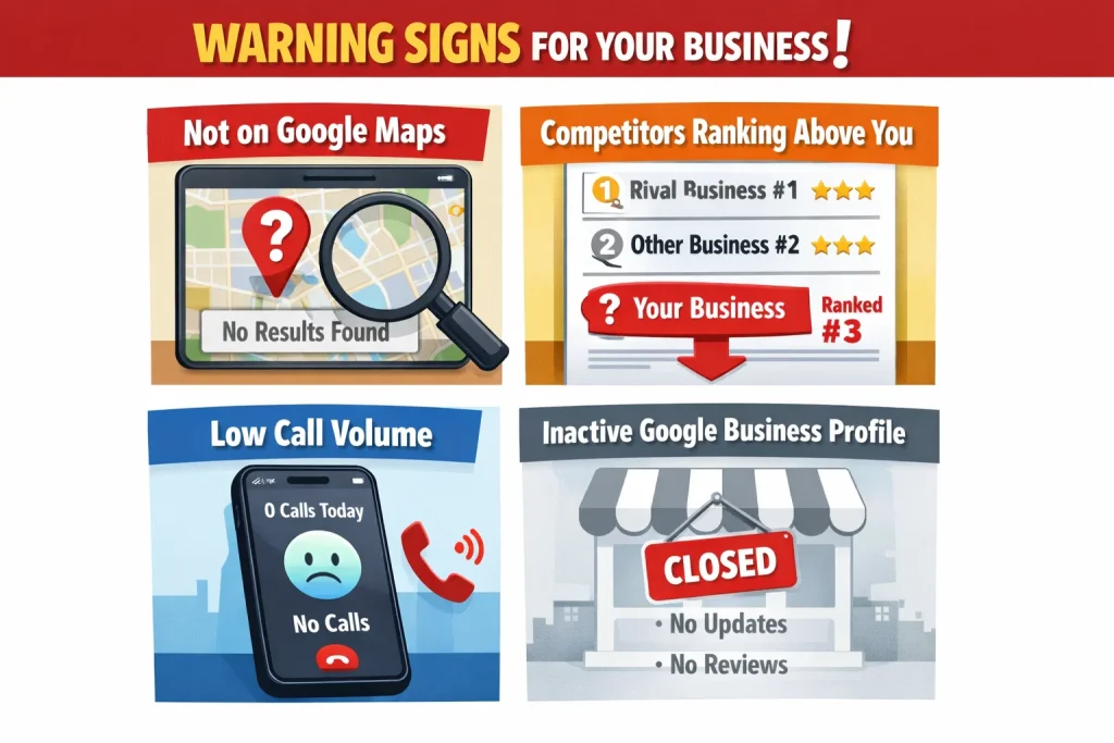 signs your business needs local SEO including low visibility and no Google Maps ranking