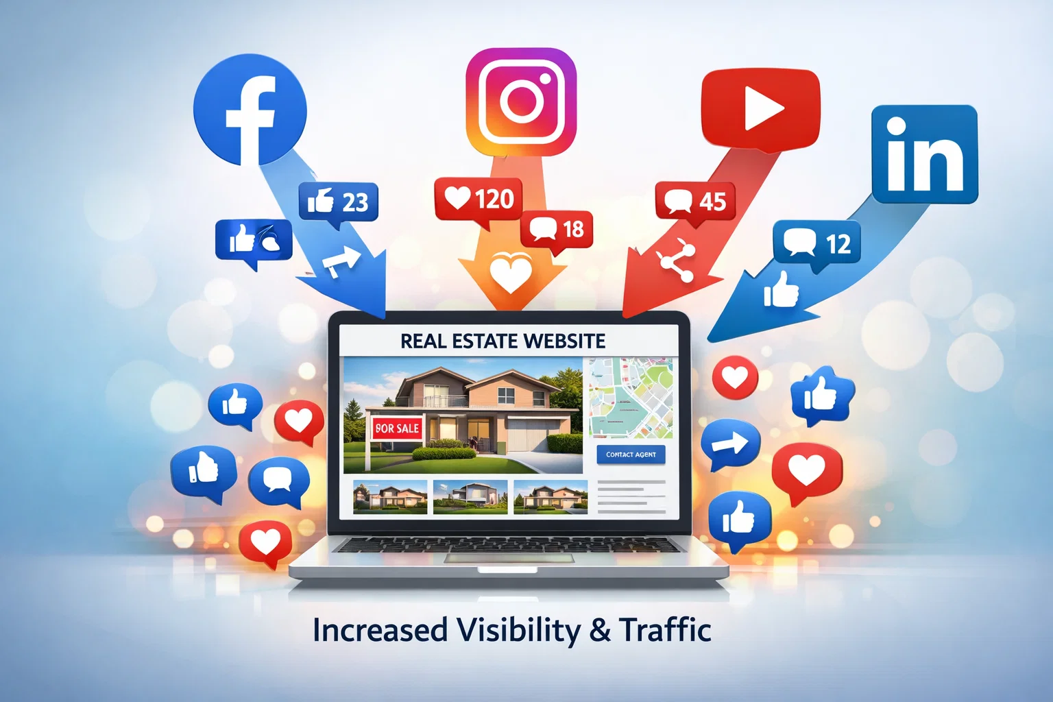 social signals impact on real estate website SEO