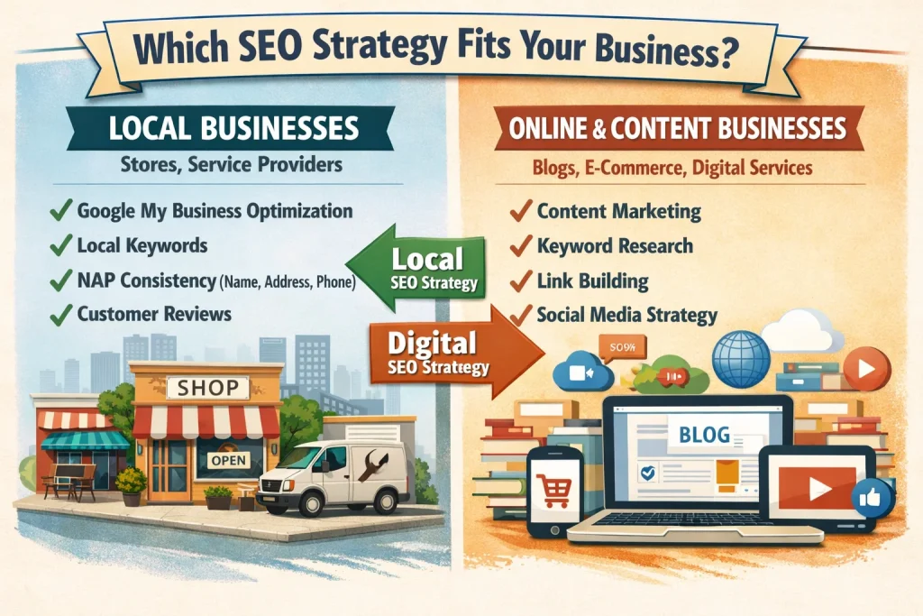 when to use local SEO or organic SEO for your business